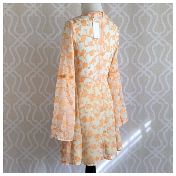 Kayla Peach Leaf Ivory Dress - Picture 2 of 9